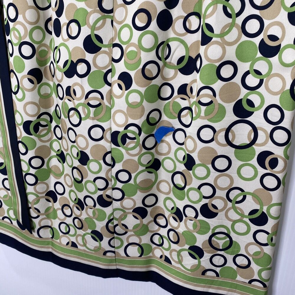 Talbots Skirt Women Size 8 Silk Lined Blue/Green/Beige Y2K Wrap Abstract Pattern - Picture 12 of 12